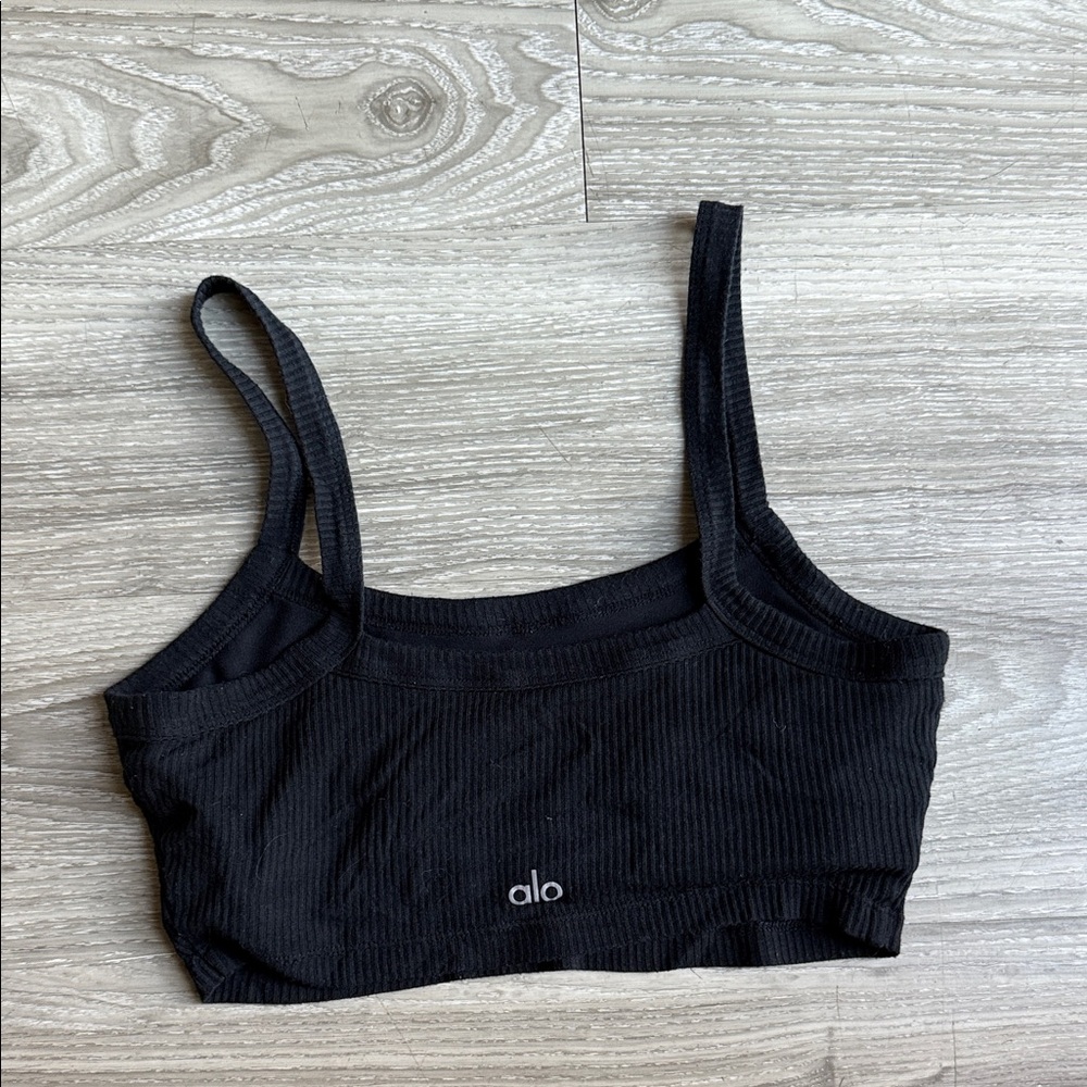 ALO Yoga Black Ribbed Bralette